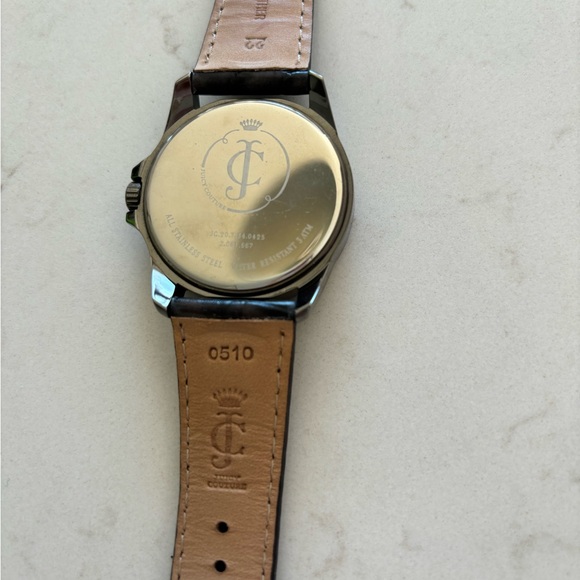 Juicy Couture Genuine Black Leather Watch - Picture 4 of 5